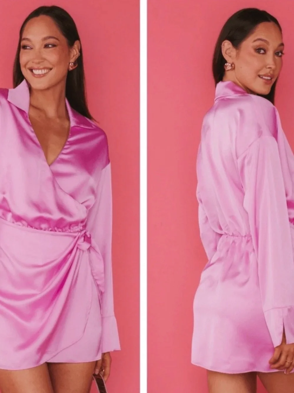 NWT - Show Me Your MuMu Satin Wrap Mini Dress